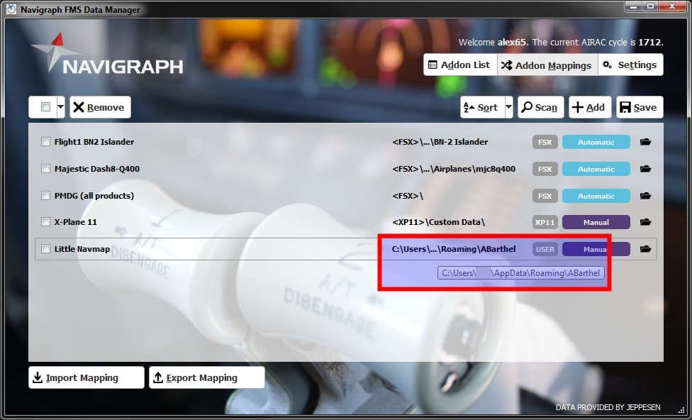 Navigraph fms data manager